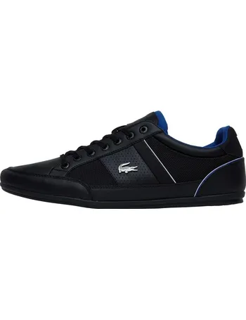 lacoste mens riberac leather trainers white dark blue