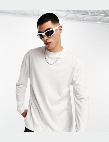 COLLUSION long sleeve T-shirt in burnout fabric in white