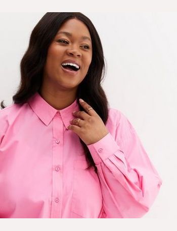 Pink Stripe Poplin Oversized Shirt