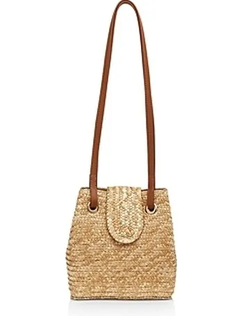 Neutral Lottie Round Straw Fringe Tote, WHISTLES