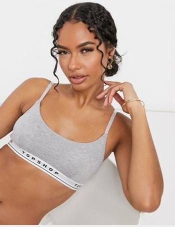 Topshop seamless padded crop bralette in white