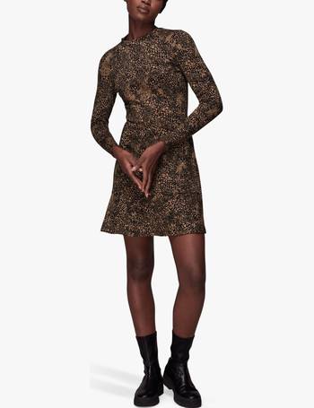 whistles animal jacquard pleated dress