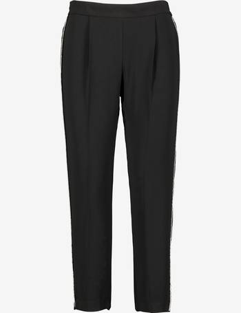 Petite Black Pu V Front Straight Leg Trousers  PrettyLittleThing