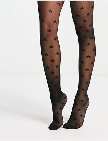 ASOS DESIGN floral lace tights in black