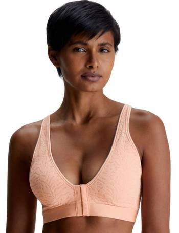 Calvin Klein CK 96 unlined triangle bralette in hot pink animal lace