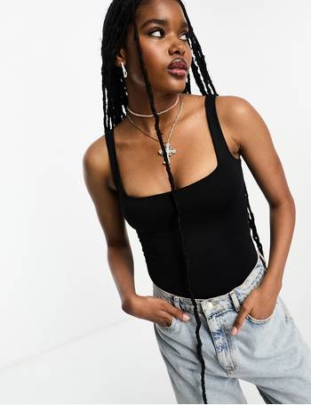 Shop Bershka Women's Black Bodysuits up to 50% Off