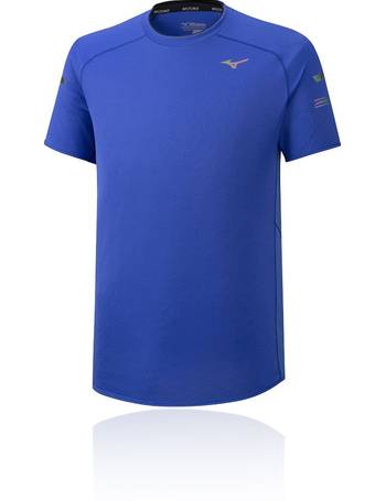 Blue Sports Running Mizuno Mens Solarcut ER Trail Half Zip T Shirt Tee Top 