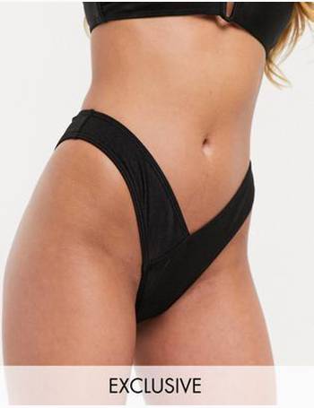 South Beach mix and match V bikini bottom in black