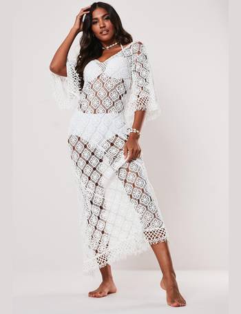 Missguided Premium Lace Maxi Kimono in White