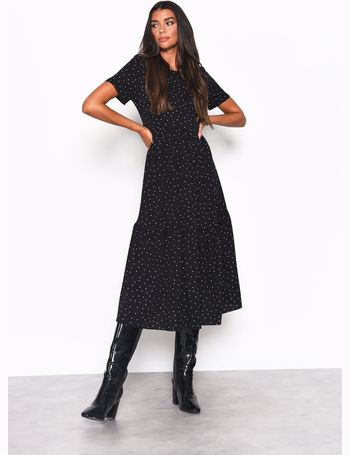 Topshop spot tiered midi best sale shirt dress