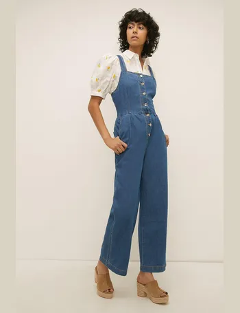 oasis structured denim jumpsuit