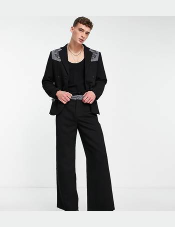 Reclaimed Vintage inspired pinstripe 90's straight pants in black