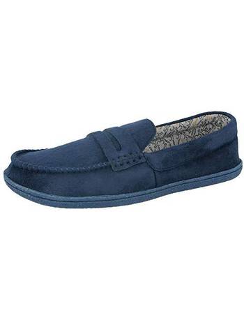 New Mens Gents Real Suede Slip On Moccasin Tartan Slippers Loafer BOXED UK 7-12 