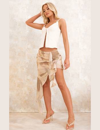 Bambah Gardenia ruffle silk skirt - White