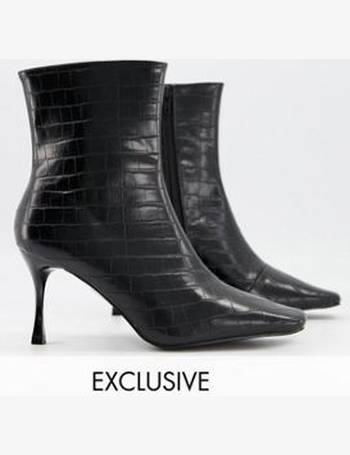 z_code_z exclusive nora vegan chunky chelsea boots in black croc