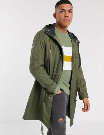 pretty green bonded hooded parka