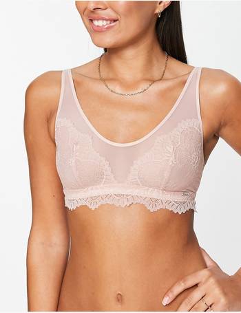 Lindex Petite seamless bralette with lace back detail in dusty pink