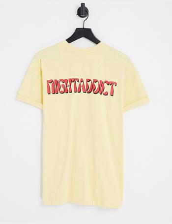 Night Addict happiness over everything back print t-shirt in white