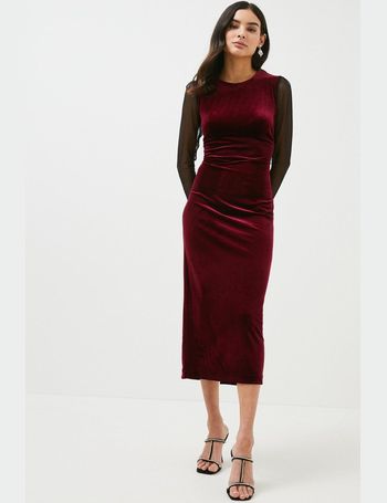 debenhams red velvet dress