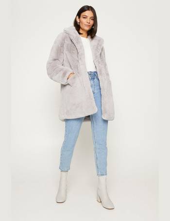 Oasis Faux Fur Coats For Women Up, Oasis Faux Fur Coat Grey