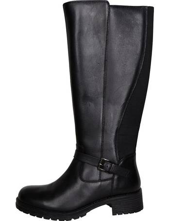 onfire womens knee length leather boots black