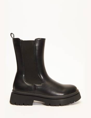 Black Patent Faux Leather Chelsea Boots<!-- --> - <!-- -->QUIZ Clothing