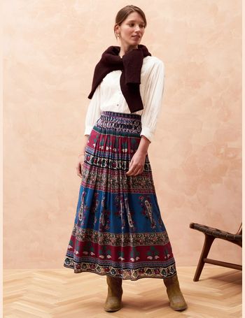 Anarosa tiered maxi outlet skirt