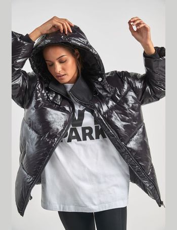 Ivy park vinyl outlet padded coat in black