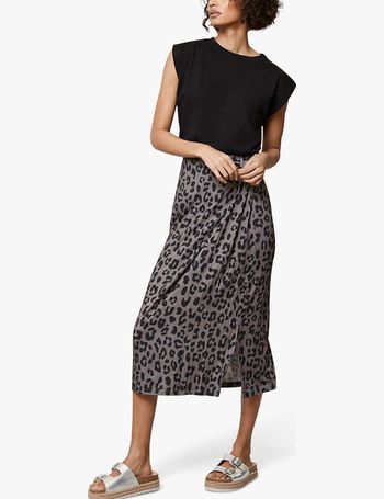 mint velvet animal print skirt