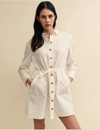Petite White Shirred Maisi Midi Dress