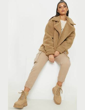 Cream Soft Touch Longline Borg Coat