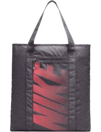 nike tote bag in black with orange taping strap