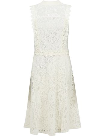 Dorothy perkins shirred neck lace midi hot sale skater dress