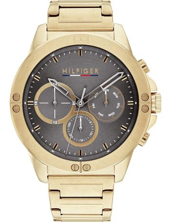 tommy hilfiger gold watch black face