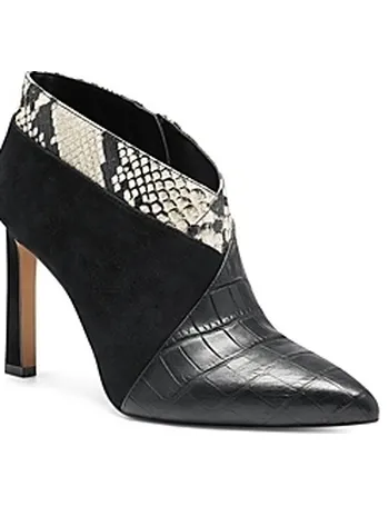 vince camuto snake print booties