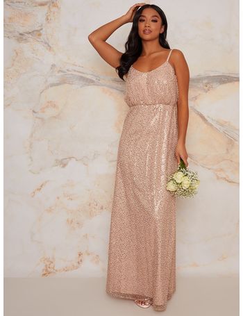 chi chi london cami strap maxi dress with premium lace