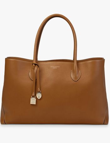 Hush Brown Isla Leather Scoop Tote Bag