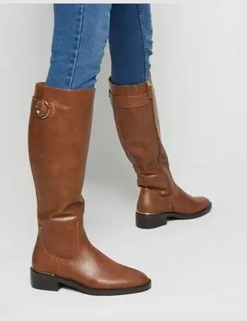 new look tan knee high boots