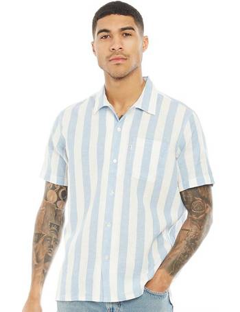 levi's black and white striped shirt