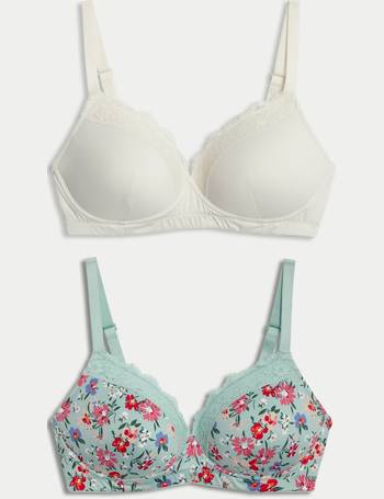 Marks & Spencer Women's Sumptuously Soft Under Wired Lace Trim Padded Full  Cup T-Shirt Bra
