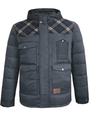 Lee cooper check hotsell collar down jacket mens