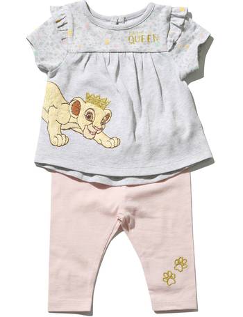 M&Co Baby Girl Winnie The Pooh Dress Mock Cardigan Short Sleeves with Integrated Bodysuit
