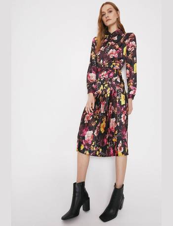 warehouse pleated midi shirt dress