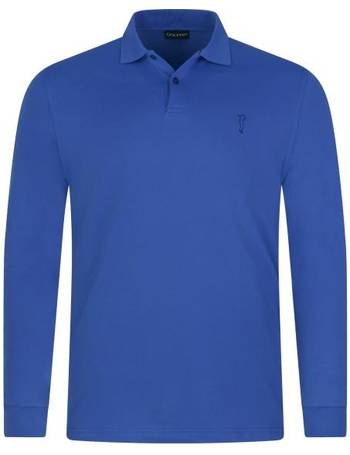 Golfino Men's Stretch Golf Polo Shirt with All-Over Monogram Print