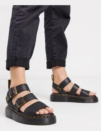 dr martens adaira gladiator leather chunky sandals in black