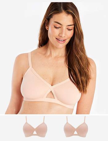 2 Pack Phoebe Everyday Stripe Non Padded Wired Balcony Bras