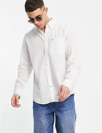 tommy hilfiger solid linen shirt