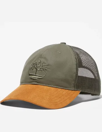 Mountain Line Patch Trucker Hat for Men in Dark Blue