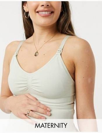 Lindex seamless rib nursing wrap bra in black