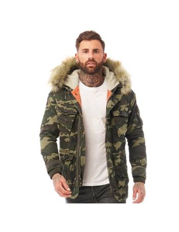 superdry mens rookie heavy weather parka trad camo